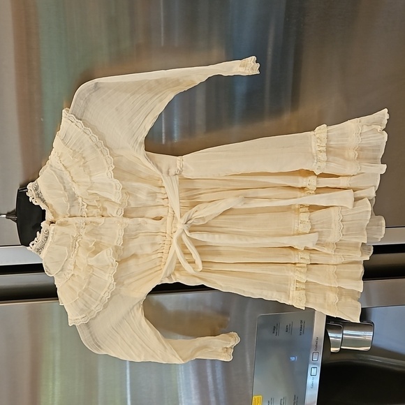 💕GUNNE SAX by JESSICA MCCLINTOCK💕 Vintage Formal Lace Trim Dress ~ Off White 5 - Picture 2 of 10